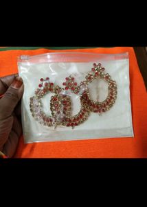 Stunning Red & Gold Jhumka Earrings
