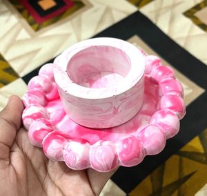 Bubble coaster with T light holder set