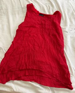 Women's Red Layered Sleeveless Top