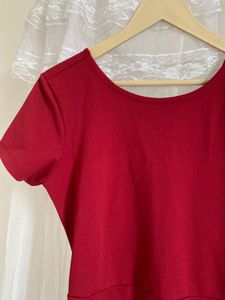 Red Back Cut Out Dress