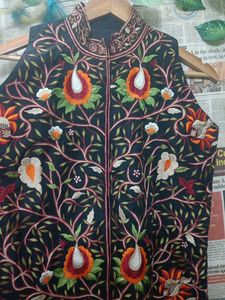 Exquisite Embroidered Black Vest