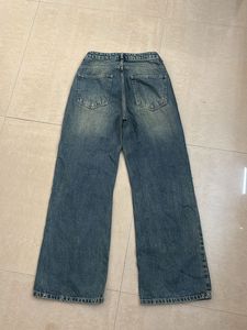 Vintage Wash Wide Leg Jeans