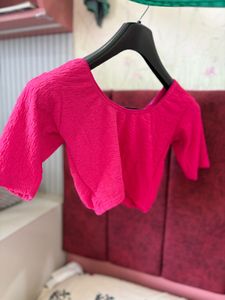 Vibrant Pink Textured Blouse