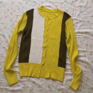 Color Block Knit Cardigan