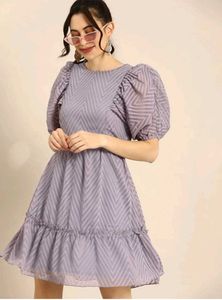 Chic Lavender Chevron Print Dress
