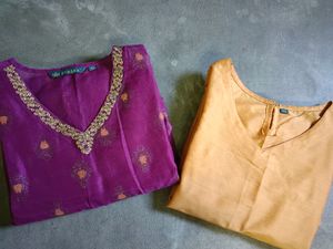 Branded Yellow Kurta With Purple Outer 💜💛💜