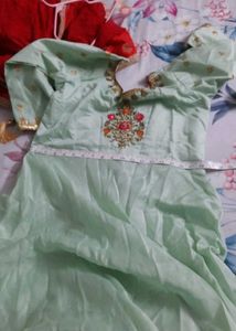 Elegant Mint Green Anarkali Gown