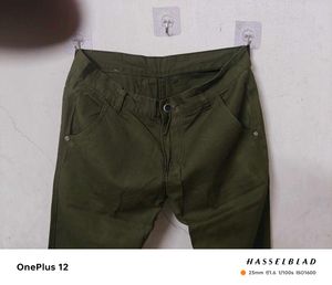 Olive Green Casual Pants