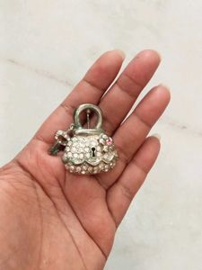 vintage Lock &amp; Key Charm Brooch