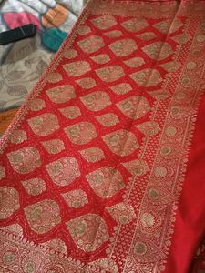 Red Banarasi jaal butti Silk Saree