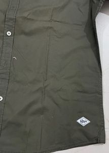 Men's Solid Olive Green Casual Shirt