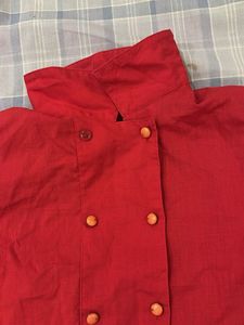 Red Button-Down Blouse