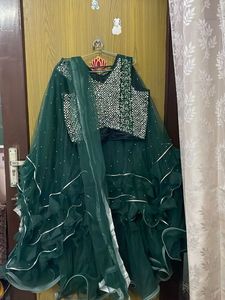 Elegant Emerald Green Lehenga Choli