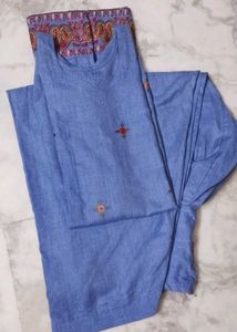Light Blue Embroidered Kurta salwar set