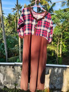 Chic Plaid & Brown Kurta