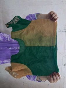 Elegant Ombre Green &amp; Gold Saree