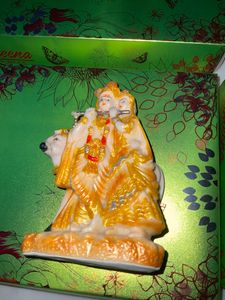 BRIJ HAATPolyresin Radha Krishna with Cow Playing