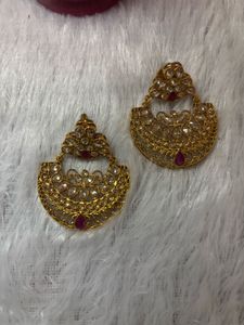 Exquisite Gold-Plated Chandbali Earrings