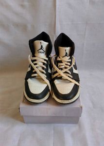 Vintage Black &amp; White High-Top Sneakers