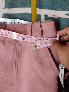 Saleeee🎉🎉 Nude Pink Suede Skirt with Belt Detail