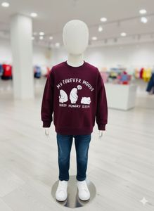 Kids' Maroon Cartoon Sweatshirt