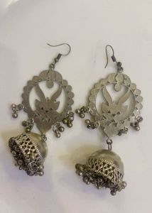 New Boho Jhumka Earrings - Blue &amp; Green