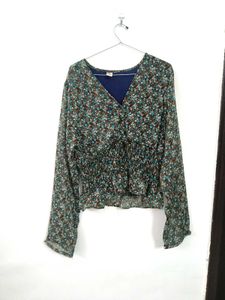 Floral Print V-Neck Top
