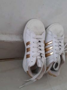 White Adidas Lace Shoes for Boys