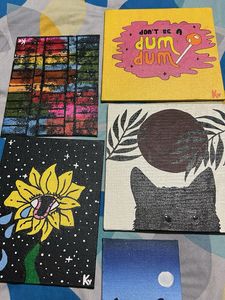 Set of 5 Mini Art Canvases
