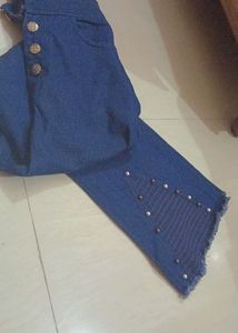 Bell Bottom Blue Jeans , Size28 , Fully Designed