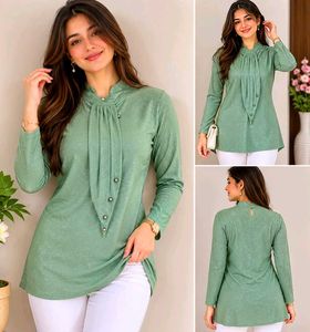 Elegant Green Sparkle Tunic Top