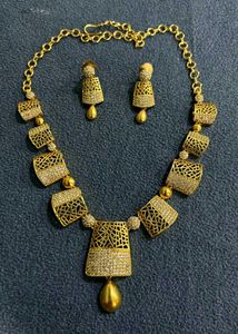 Microplated Stone Necklace