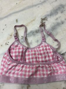 Pink Gingham Sports Bra