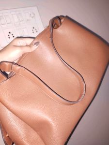 Classic Brown Faux Leather Tote Bag