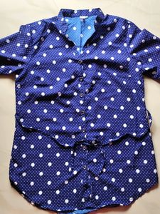 Polka Dot Button-Up Top