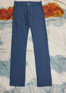 Men's Blue Printed Trousers