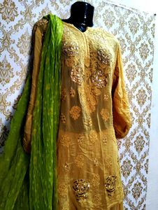 PROBLI Chicken Work Pure Chicke Brand Gharara Set