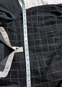 Women Black Shirt Pleated Check Top