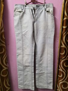 Light Wash Seamed Straight Leg Jeans