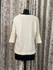 Cream Knit Sweater Top