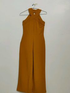 Mustard Yellow Halter Neck Jumpsuit