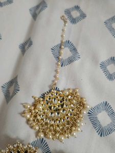 Exquisite Pearl &amp; Kundan Jhumka Set