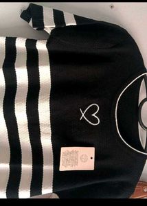 Striped Black &amp; White Korean Top