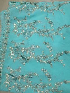 Beautiful Blue Embroidered dupata