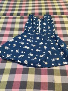 Navy Blue Frock With Cute Hairband Freebie