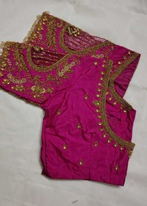 🩷🩷 Pink bridal maggam Silk Blouse