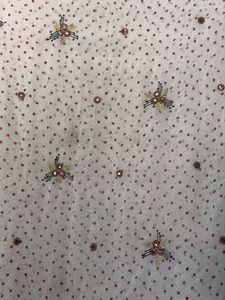 Embroidered white saree