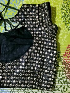 Gorgeous Mirror Work Black Ethnic Blouse.