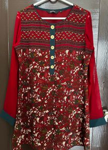 Stylish Maroon Printed Kurta