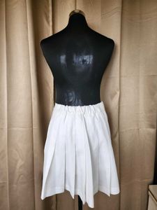 White Pleated Mini Skirt